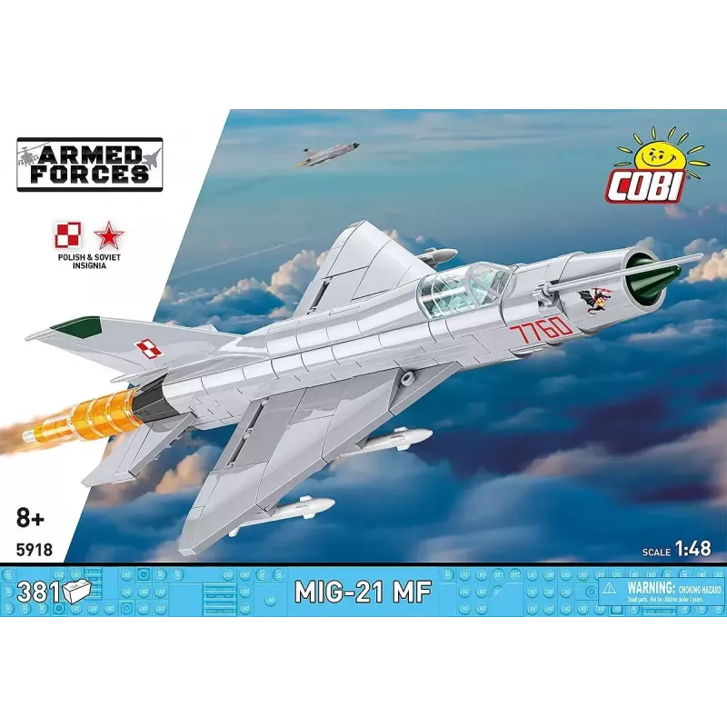 Konstruktorius Cobi Mig-21 MF 381 dalių lėktuvo modelio rinkinys