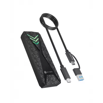 ICY BOX M.2 NVMe SSD korpusas su USB 3.2 Gen 2 Type-C ir RGB apšvietimu