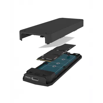 ICY BOX M.2 NVMe SSD korpusas su USB 3.2 Gen 2 Type-C ir RGB apšvietimu