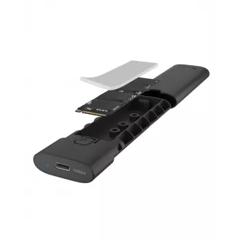 ICY BOX M.2 NVMe korpusas su USB 3.2 Gen 2 Type-C, SSD korpusas, M.2, PCI Express, 10 Gbit/s, karštas keitimas, juoda