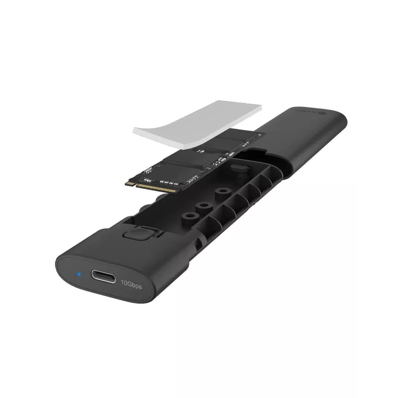 ICY BOX M.2 NVMe korpusas su USB 3.2 Gen 2 Type-C, SSD korpusas, M.2, PCI Express, 10 Gbit/s, karštas keitimas, juoda
