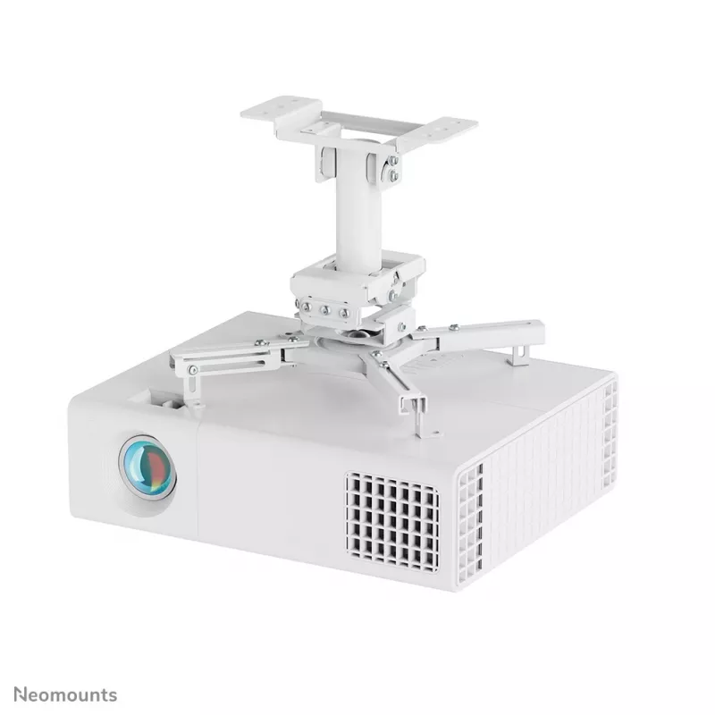 Projektoriaus lubinis laikiklis Neomounts CL25-530WH1 — pilnas judesys, maks. apkrova 45 kg, aukštis 25,5 cm, baltas