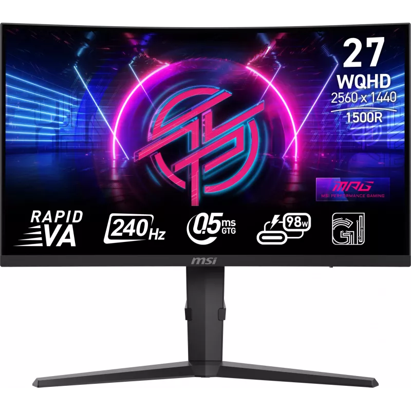 MSI MPG 275CQRXF kompiuterio monitorius 68,6 cm (27 colių) 2560 x 1440 pikselių Wide Quad HD juodas