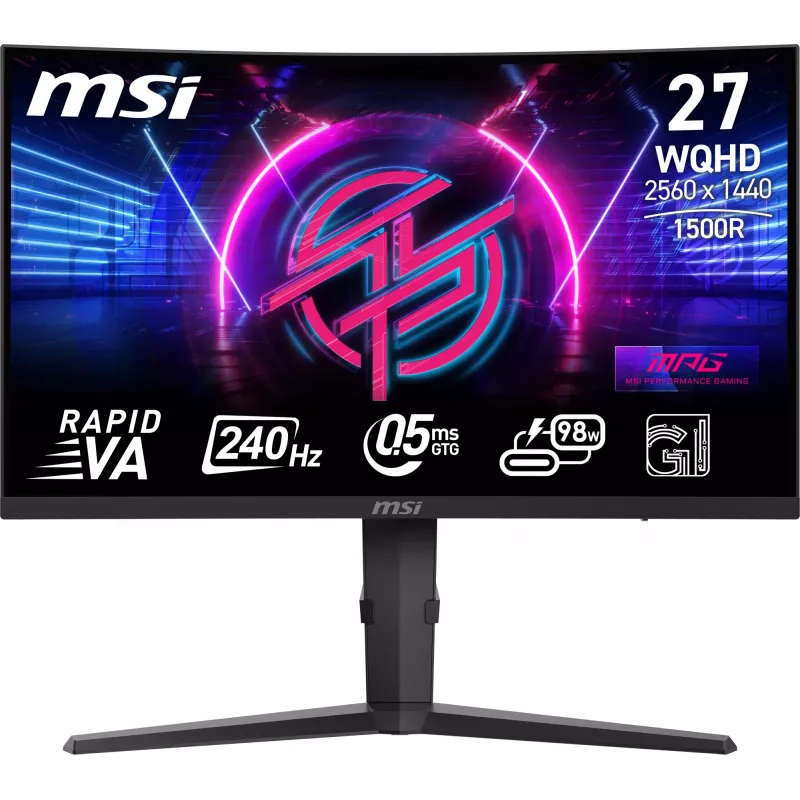 MSI MPG 275CQRXF kompiuterio monitorius 68,6 cm (27 colių) 2560 x 1440 pikselių Wide Quad HD juodas