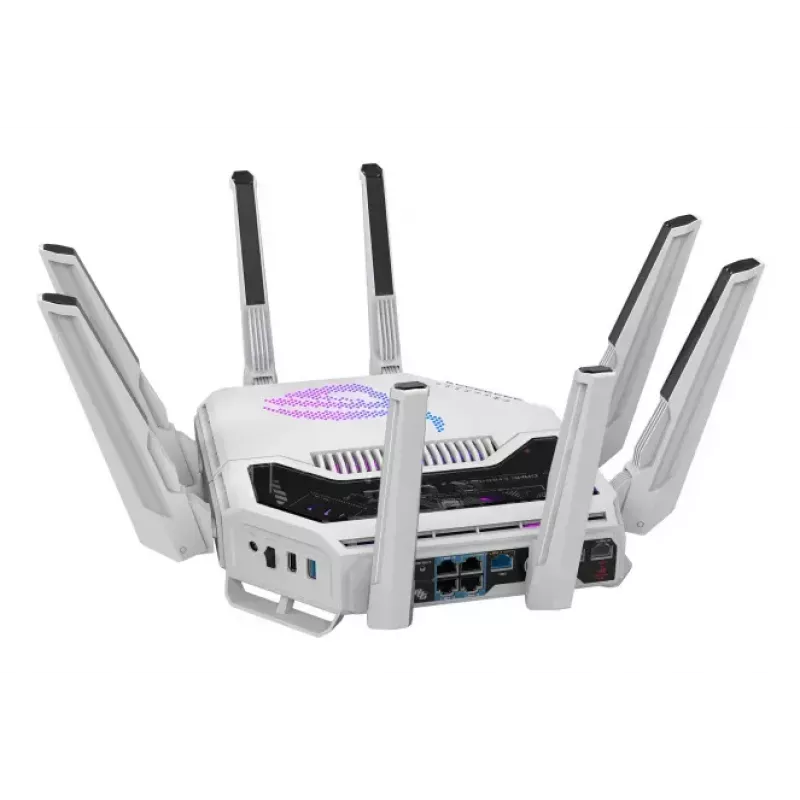 ASUS ROG Rapture GT-BE19000AI belaidis maršrutizatorius 10 Gigabit Ethernet trijuostis (2,4 GHz / 5 GHz / 6 GHz) Baltas
