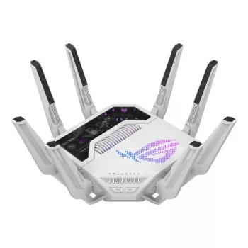 ASUS ROG Rapture GT-BE19000AI belaidis maršrutizatorius 10 Gigabit Ethernet trijuostis (2,4 GHz / 5 GHz / 6 GHz) Baltas
