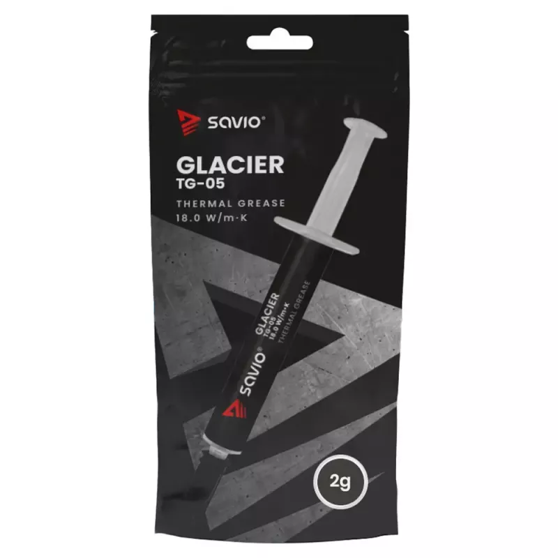 Termopasta SAVIO TG-05 2g – šilumos laidumas 18 W/m·K, 2 ml