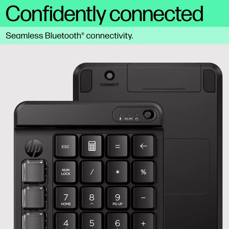 HP 430 programuojama belaidė klaviatūra, belaidis ryšys, Bluetooth, mechaninė, juoda