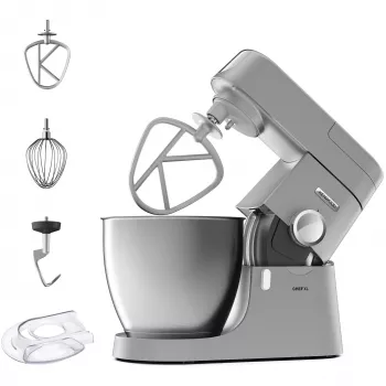 Standinis maišytuvas Kenwood Chef XL KVL4110S — 1200 W, 6,7 L nerūdijančio plieno dubuo, planetinis sukimasis, blenderis, sidabrinis
