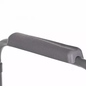 Sulankstomas tualetinis kėdė ANTAR su porankiais, dėžute daiktams, plieniniu rėmu, reguliuojamas aukštis 35–50 cm, max apkrova 120 kg, pilka