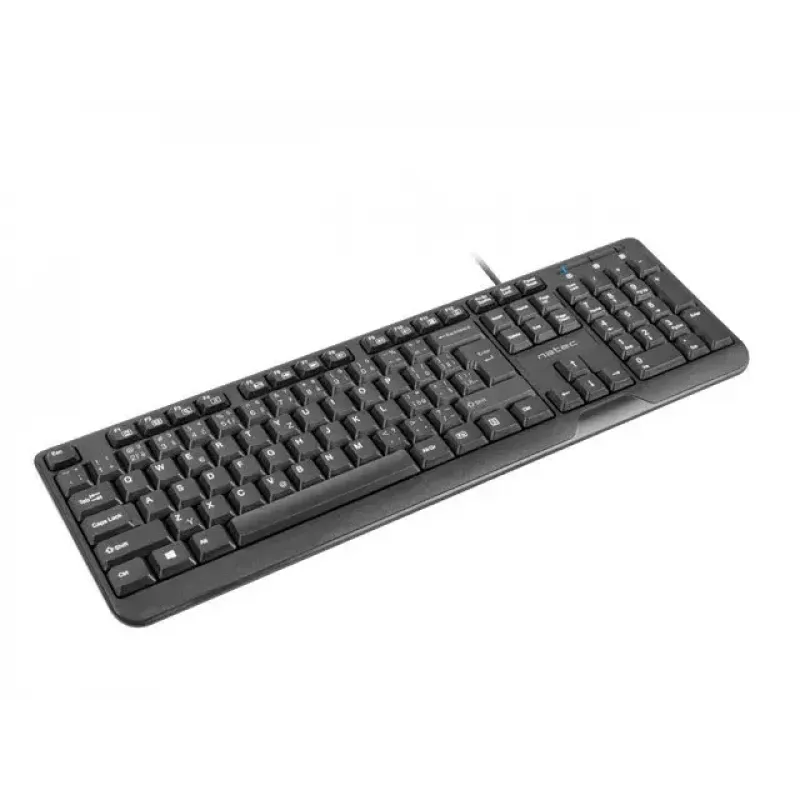 Laidinė USB klaviatūra NATEC NKL-1151 – Juoda, CZ-SK (Slovak) išdėstymas, 104 klavišai, 1,8 m laidas