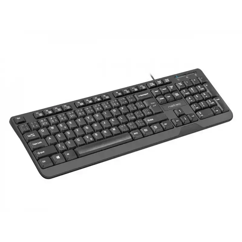 Laidinė USB klaviatūra NATEC NKL-1151 – Juoda, CZ-SK (Slovak) išdėstymas, 104 klavišai, 1,8 m laidas