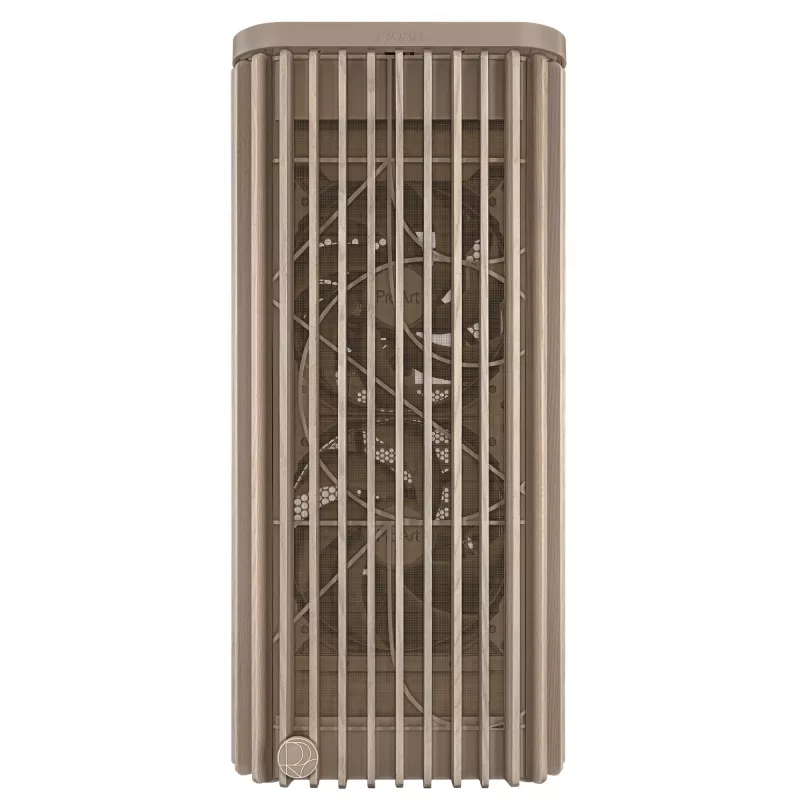 PC korpusas ASUS ProArt PA401 Wood Edition Smėlio spalvos — mid-tower, metalinis priekinis skydelis