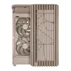 PC korpusas ASUS ProArt PA401 Wood Edition Smėlio spalvos — mid-tower, metalinis priekinis skydelis