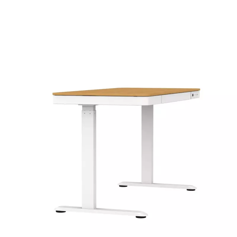 Reguliuojamo aukščio elektrinis stalas ActiveJet ET119W-C 140x70 cm — 1 variklis, aukštis 725–1225 mm, baltas/ąžuolas