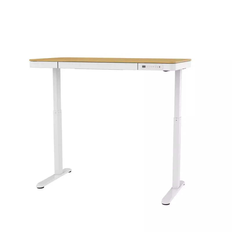 Reguliuojamo aukščio elektrinis stalas ActiveJet ET119W-C 140x70 cm — 1 variklis, aukštis 725–1225 mm, baltas/ąžuolas