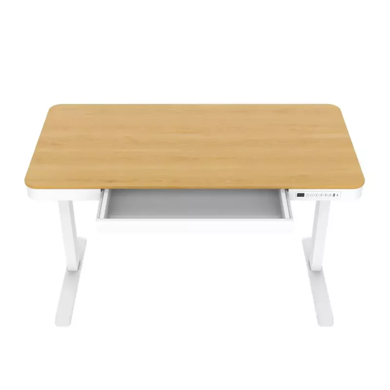 Reguliuojamo aukščio elektrinis stalas ActiveJet ET119W-C 140x70 cm — 1 variklis, aukštis 725–1225 mm, baltas/ąžuolas