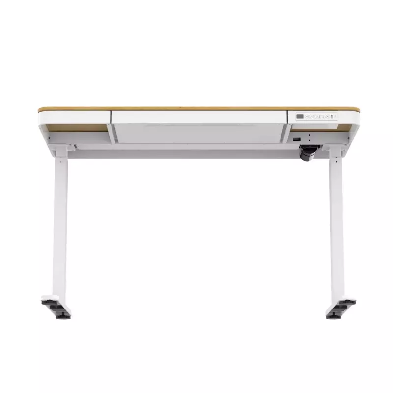 Reguliuojamo aukščio elektrinis stalas ActiveJet ET119W-C 140x70 cm — 1 variklis, aukštis 725–1225 mm, baltas/ąžuolas