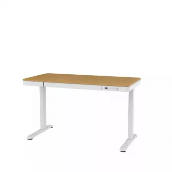 Reguliuojamo aukščio elektrinis stalas ActiveJet ET119W-C 140x70 cm — 1 variklis, aukštis 725–1225 mm, baltas/ąžuolas