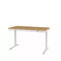 Reguliuojamo aukščio elektrinis stalas ActiveJet ET119W-C 140x70 cm — 1 variklis, aukštis 725–1225 mm, baltas/ąžuolas