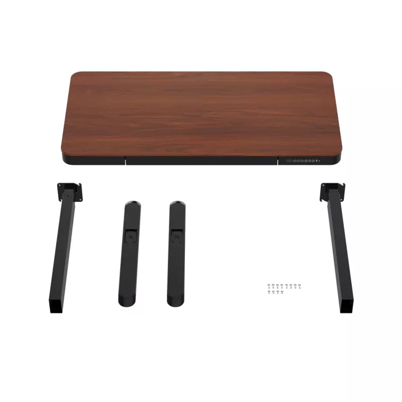 Stalas ActiveJet ET119W-C elektrinis reguliuojamo aukščio 140x70 cm juoda/riešutas su USB-A ir USB-C prievadais