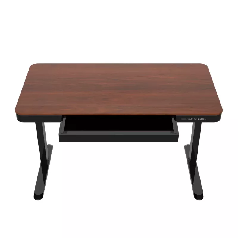 Stalas ActiveJet ET119W-C elektrinis reguliuojamo aukščio 140x70 cm juoda/riešutas su USB-A ir USB-C prievadais