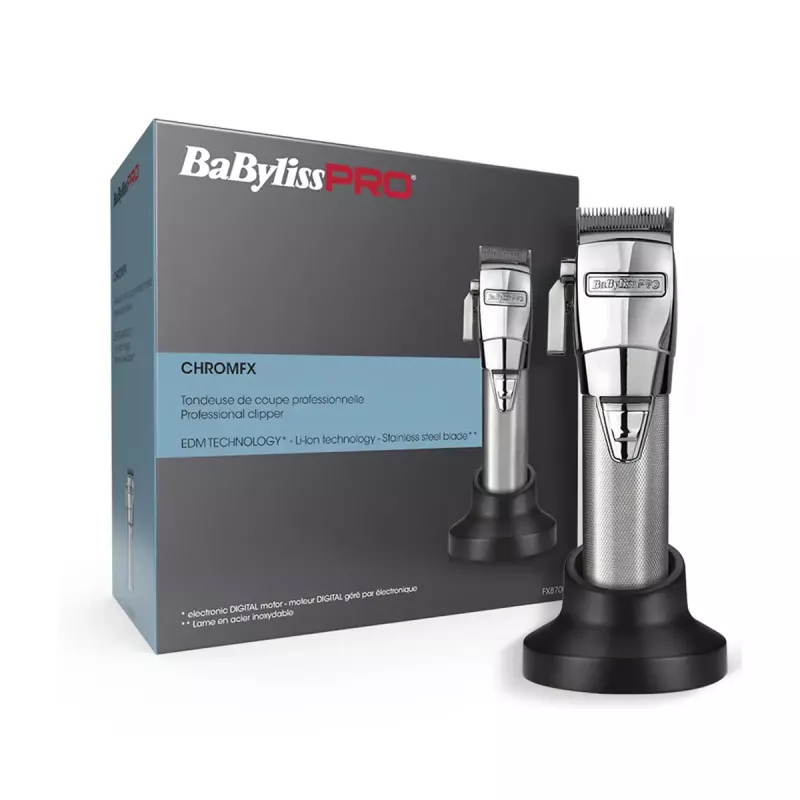 Belaidis kirpimo aparatas BaByliss PRO FX8700E – chromuotas, įkraunamas, 120 min veikimo, 6300 RPM