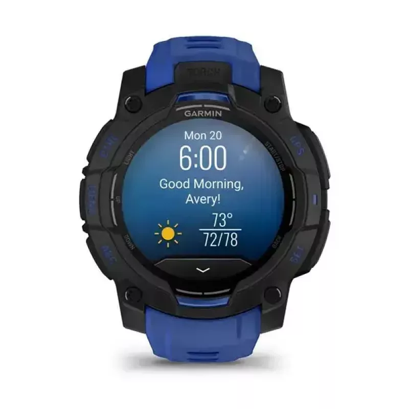Išmanusis laikrodis GARMIN Instinct 3 AMOLED 1,2 colio GPS, 45 mm korpusas, 390x390 ekranas, 10 ATM, Li-Ion baterija
