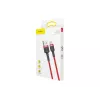USB-A į USB-C laidas Baseus Cafule – USB 2.0 A→C, QC3.0 įkrovimo palaikymas, nailoninis pintas, raudonas