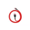 USB-A į USB-C laidas Baseus Cafule – USB 2.0 A→C, QC3.0 įkrovimo palaikymas, nailoninis pintas, raudonas