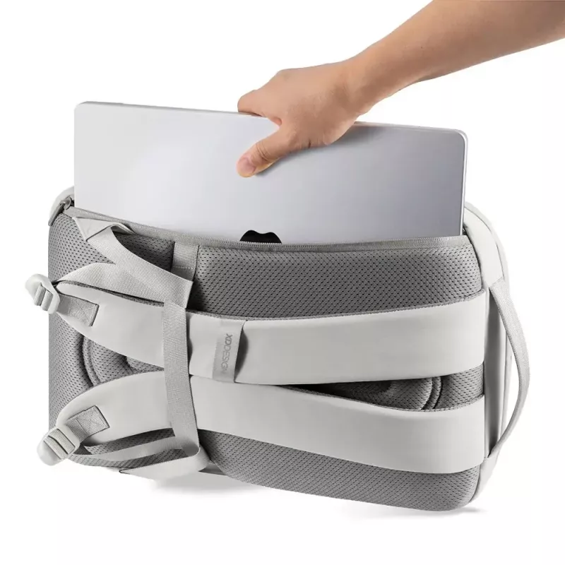 Kuprinė XDDESIGN Air P706.3219 Pilka, 15 L, skyrius nešiojamam kompiuteriui iki 15,6 colio, užrakinamas pagrindinis užtrauktukas