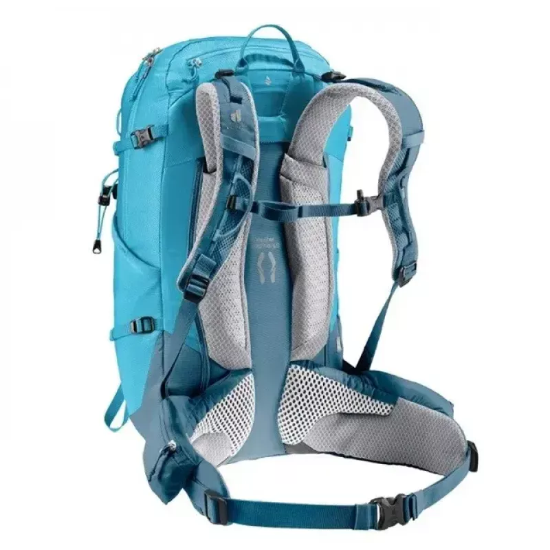 Kuprinė DEUTER Trail PRO 31 SL – moteriška žygio kuprinė, 31 L, lengva, patvari, mėlyna