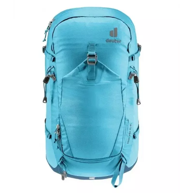 Kuprinė DEUTER Trail PRO 31 SL – moteriška žygio kuprinė, 31 L, lengva, patvari, mėlyna