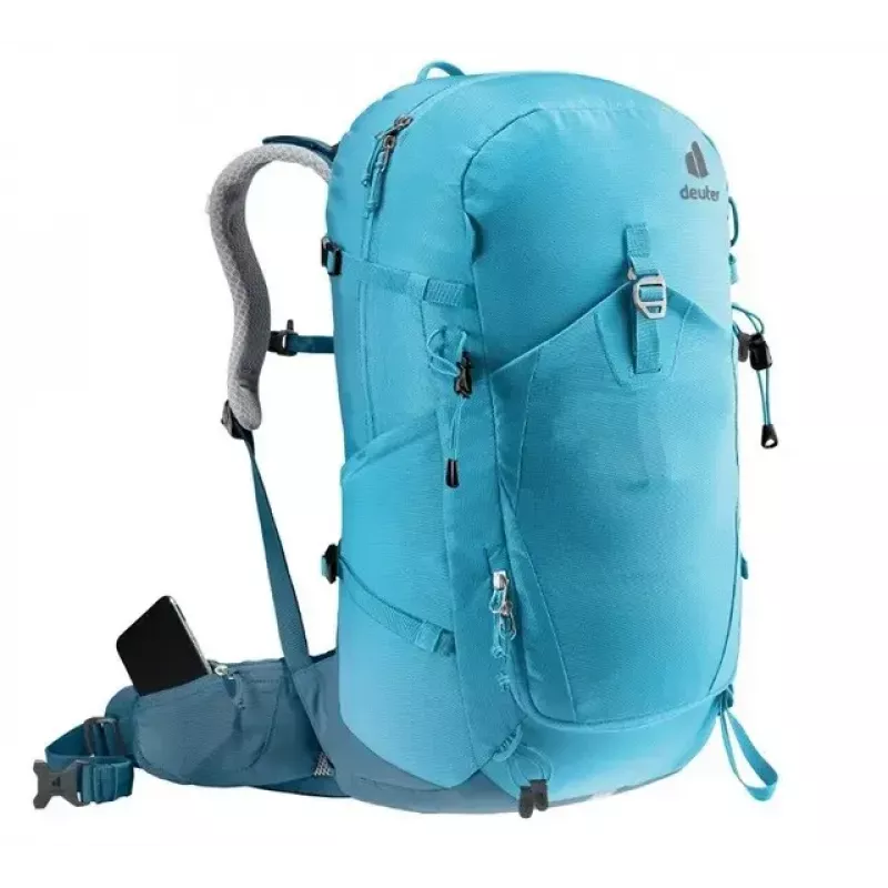 Kuprinė DEUTER Trail PRO 31 SL – moteriška žygio kuprinė, 31 L, lengva, patvari, mėlyna
