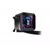 ASRock Phantom Gaming 360 LCD skysčių aušinimo komplektas — 120 mm ventiliatoriai, LGA1700/AM5/AM4, juodas