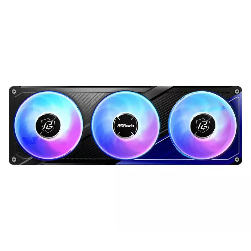ASRock Phantom Gaming 360 LCD skysčių aušinimo komplektas — 120 mm ventiliatoriai, LGA1700/AM5/AM4, juodas