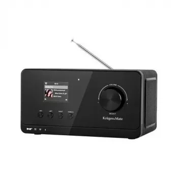 Internetinis radijas Krüger&Matz KM0816.1 – Juodas, Bluetooth 5.2, FM, 2×7 W, 430 išankstinių nustatymų, nuotolinio valdymo pultas, 3,5 mm ausinės