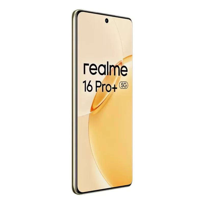 Išmanusis telefonas REALME realme 16 Pro+ 6,8 colio (17,3 cm) 1280×2800, Snapdragon 7 Gen 4, 12 GB RAM, 512 GB, 200 MP, 7000 mAh, Auksinis