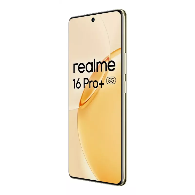 Išmanusis telefonas REALME realme 16 Pro+ 6,8 colio (17,3 cm) 1280×2800, Snapdragon 7 Gen 4, 12 GB RAM, 512 GB, 200 MP, 7000 mAh, Auksinis
