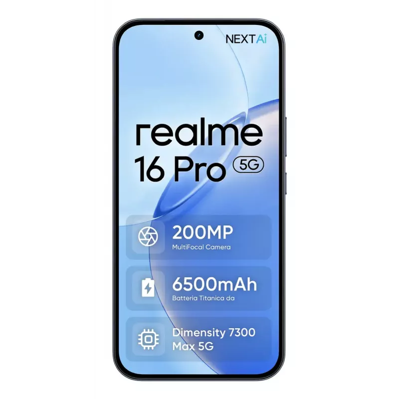 Išmanusis telefonas REALME realme 16 Pro 6.8 colio Dual SIM 5G – MediaTek Dimensity, 8 GB RAM, 512 GB, 200 MP, 6500 mAh, Pilka