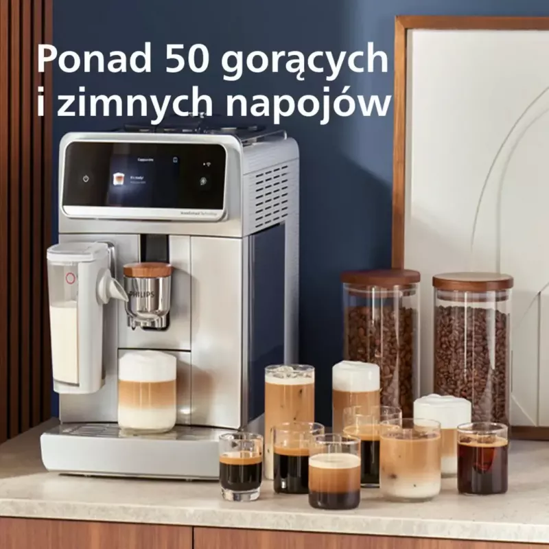 Kavos aparatas Philips Series 8000 Café Aromis EP8757/20, sidabrinis, 1500 W