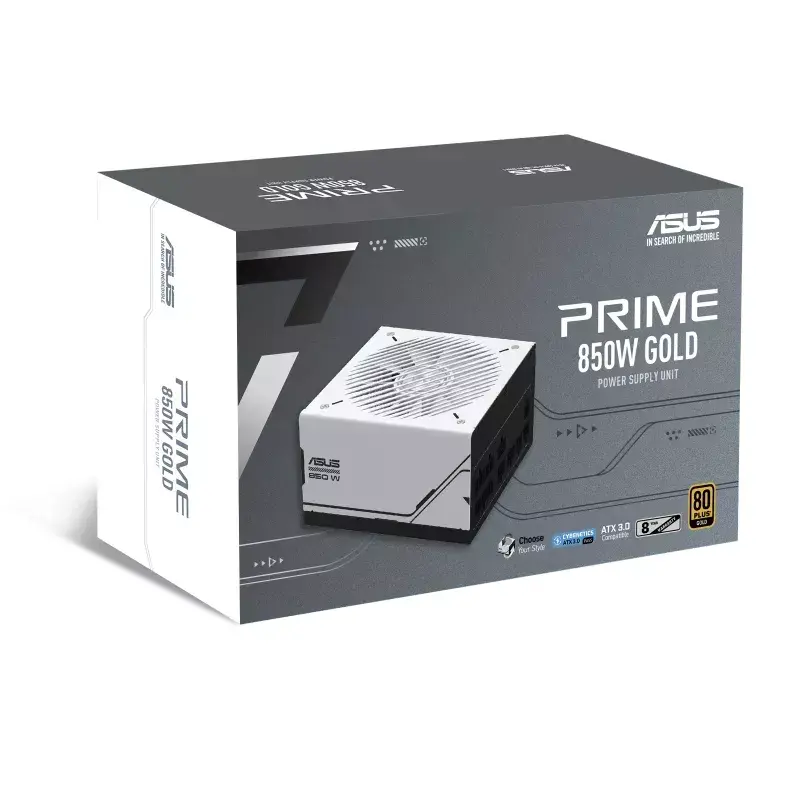 ASUS Prime 850W Gold (AP-850G) maitinimo blokas 20+4 pin ATX ATX Juoda, Balta