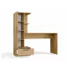 Stalo ir lentynų komplektas COSMO Oak Artisan – darbo paviršius 115×50 cm, plotis 1430 mm, aukštis 1400 mm, gylis 500 mm, 1 stalčius