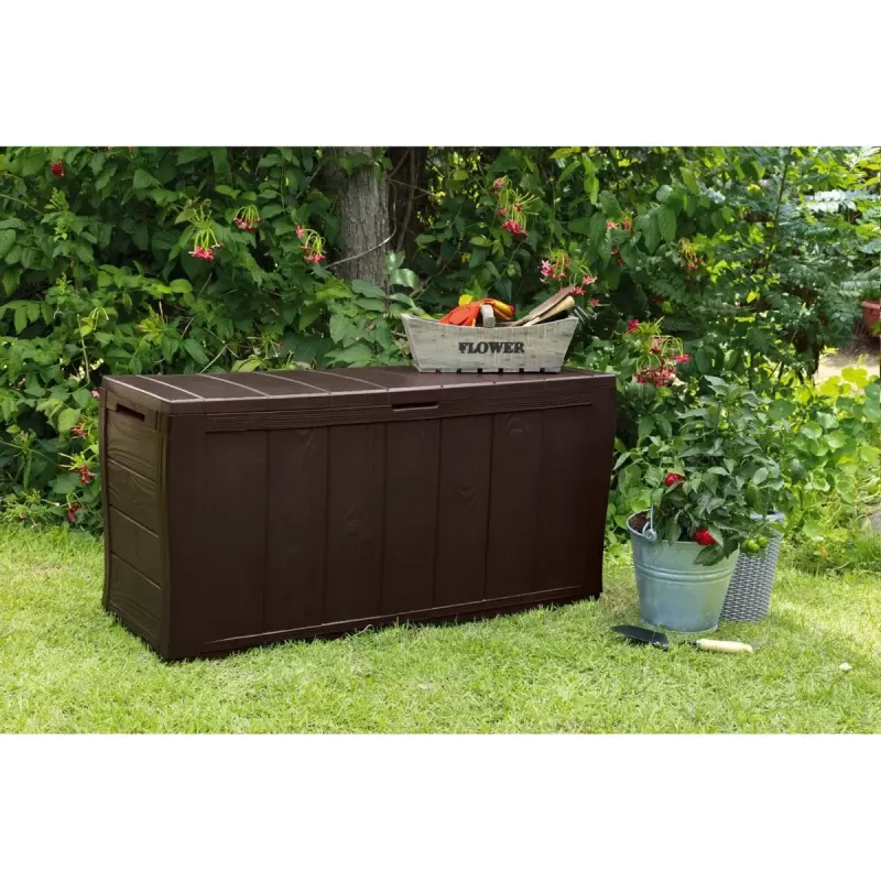 Dėžė saugojimui Keter Sherwood Stačiakampė Derva Ruda 270L 1170mm