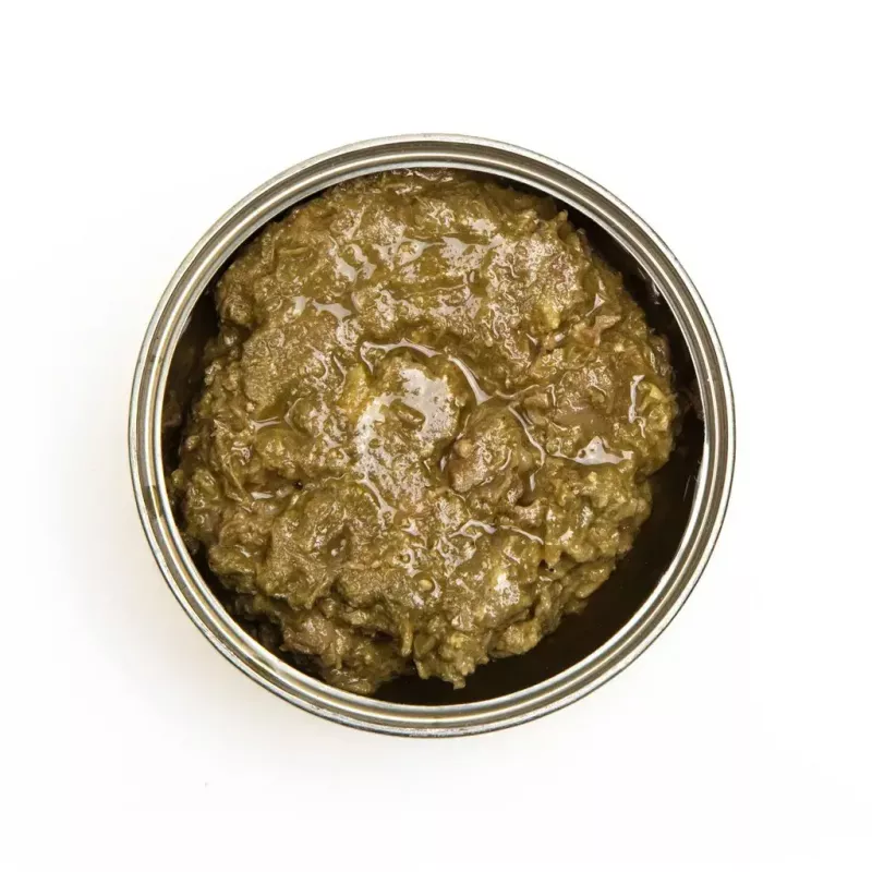 Šlapias kačių ėdalas 3coty Vištiena su spirulina 80 g – pilnavertis konservuotas ėdalas suaugusioms katėms