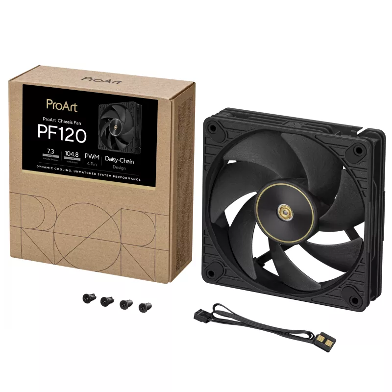 ASUS ProArt PF120 ventiliatorius PWM juodas kompiuterio korpusui 12 cm 1 vnt.