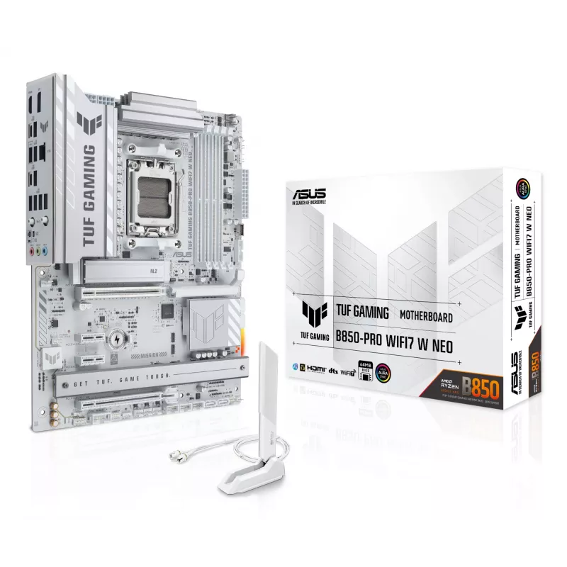 Motininė plokštė ASUS TUF GAMING B850-PRO WIFI7 W NEO – AMD B850, Socket AM5, ATX, DDR5, Wi-Fi 7, 2.5GbE