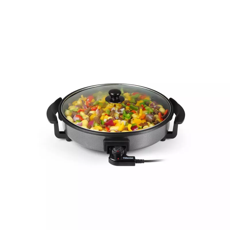 Elektrinė keptuvė Tristar PZ-2963 daugiafunkcinė apvali juoda 30 cm