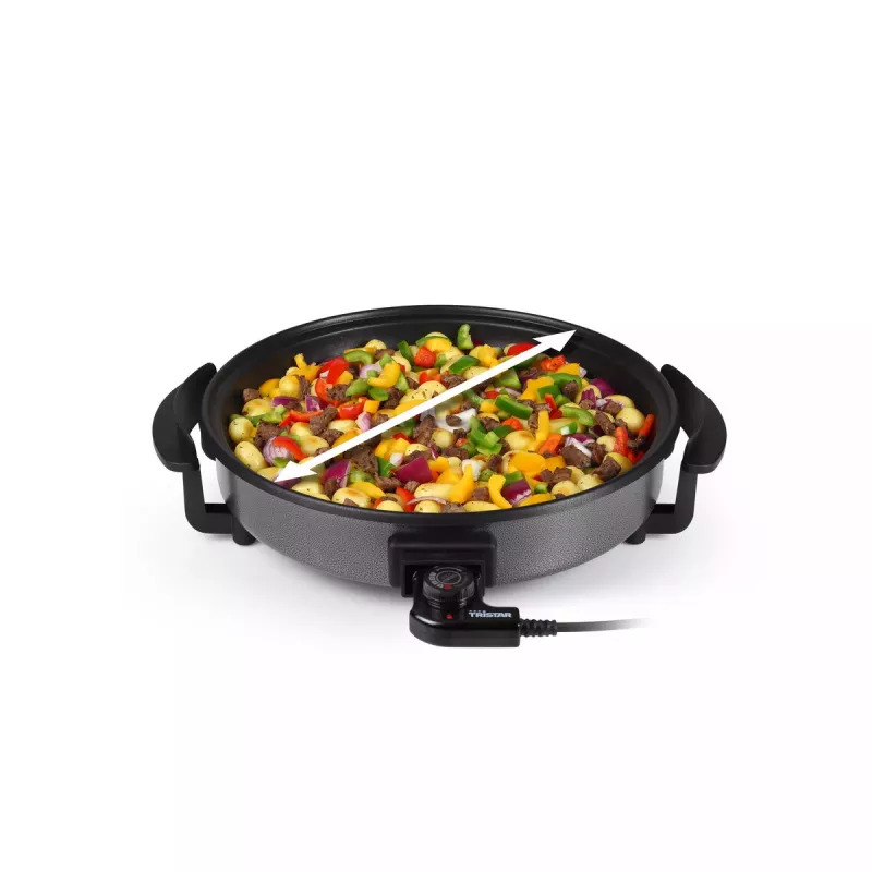Elektrinė keptuvė Tristar PZ-2963 daugiafunkcinė apvali juoda 30 cm