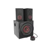 Garsiakalbių rinkinys GENESIS Helium 610BT 2.1, 60 W RMS, Bluetooth, laidinis, raudonas/juodas, kompaktiškas žemųjų dažnių garsiakalbis